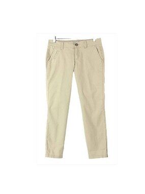 Old Navy Boyfriend Pant Sz 2 x 27" Tan Cotton Spandex Slim 5 Pocket Trouser Pant